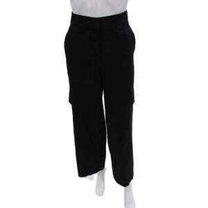 Estelle & Finn Womens Linen Full-Leg Pocket Trouser Pants Black Size 0